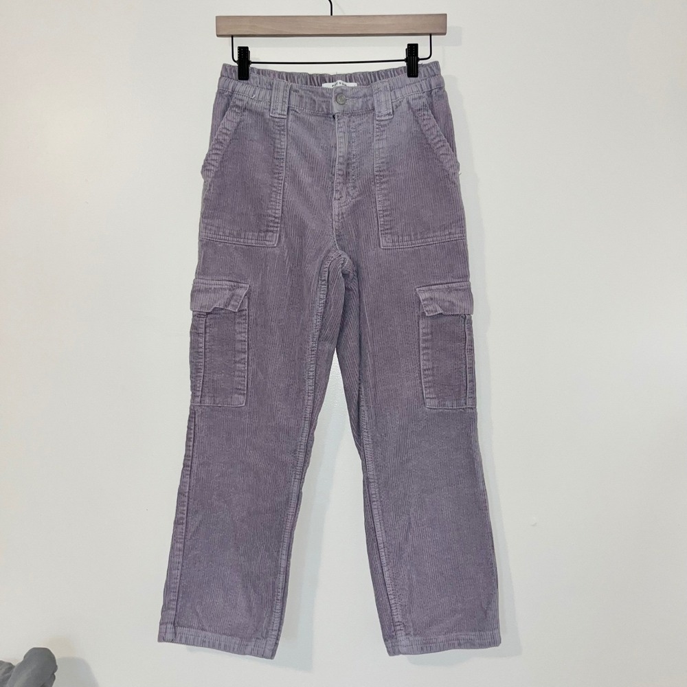 PacSun Purple Corduroy Cargo Pants‎ Elastic Waist Women S - Picture 2 of 10